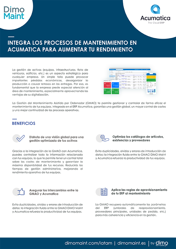 Fiche connecteur GMAO Acumatica ES