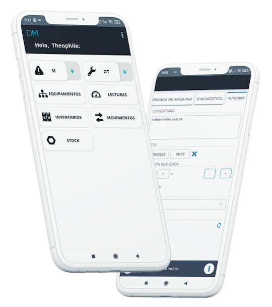 DimoMaint App CMMS accesible en tu smartphone o tableta