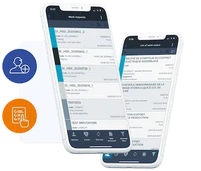 órdenes de trabajoen la app móvil