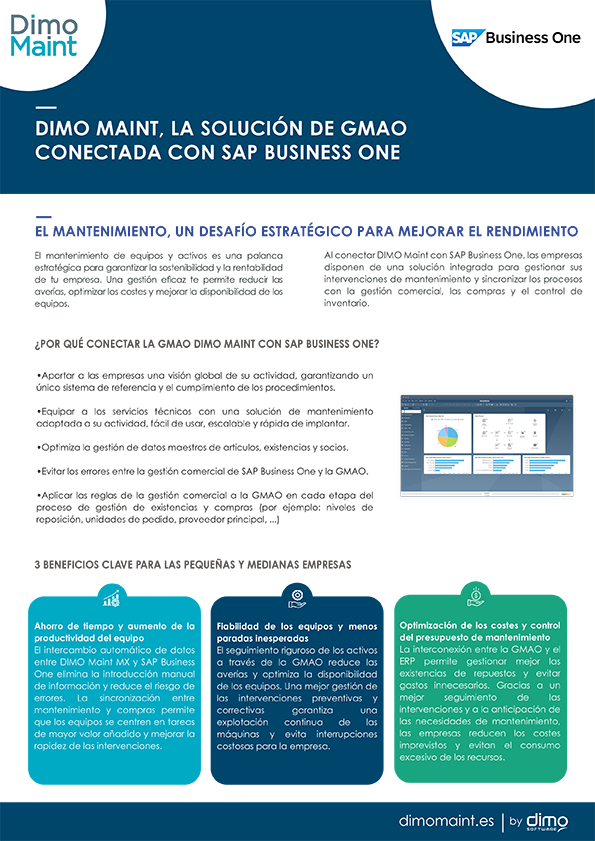 Software de mantenimiento conectado con SAP Business One