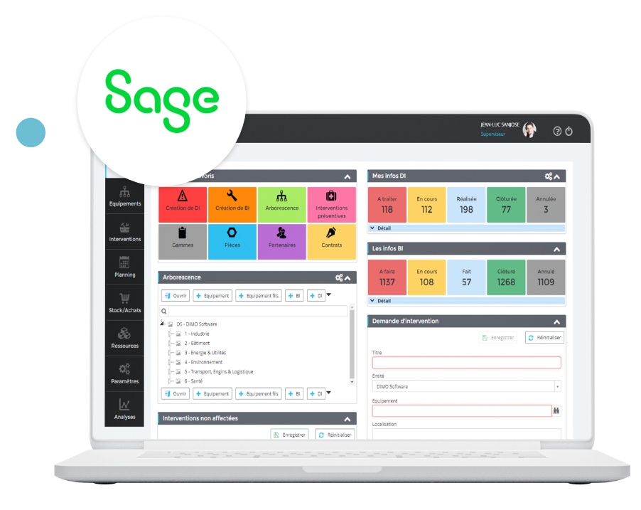 ERP integrated with DimoMaint OM